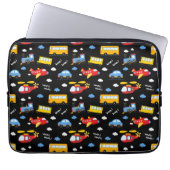 Cute Cartoon Vehicles Pattern Laptopschutzhülle (Vorderseite)