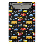Cute Cartoon Vehicles Pattern Mini Klemmbrett (Vorderseite)