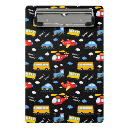 Cute Cartoon Vehicles Pattern Mini Klemmbrett