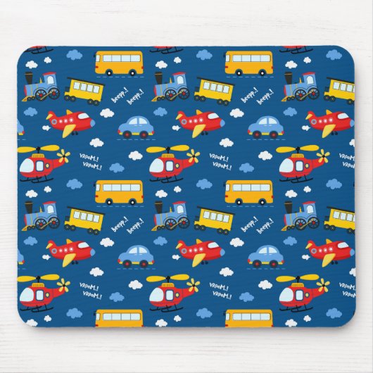 Cute Cartoon Vehicles Pattern Mousepad (Vorne)