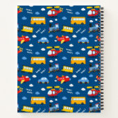 Cute Cartoon Vehicles Pattern Notizblock (Rückseite)