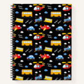 Cute Cartoon Vehicles Pattern Notizblock (Vorderseite)
