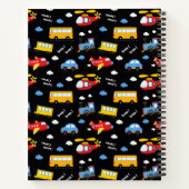 Cute Cartoon Vehicles Pattern Notizblock (Rückseite)