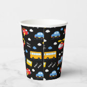 Cute Cartoon Vehicles Pattern Pappbecher (Rechts)