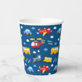 Cute Cartoon Vehicles Pattern Pappbecher (Links)