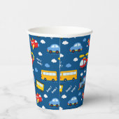 Cute Cartoon Vehicles Pattern Pappbecher (Rechts)