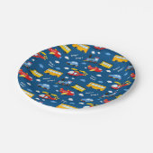 Cute Cartoon Vehicles Pattern  Pappteller (Schrägansicht)