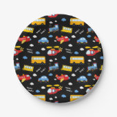Cute Cartoon Vehicles Pattern Pappteller (Vorderseite)