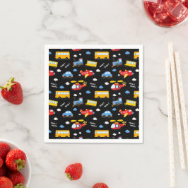 Cute Cartoon Vehicles Pattern Serviette
