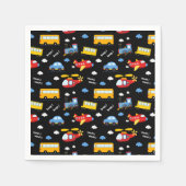 Cute Cartoon Vehicles Pattern Serviette (Vorderseite)