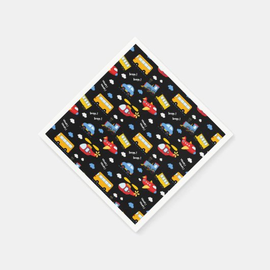 Cute Cartoon Vehicles Pattern  Serviette (Ecke)