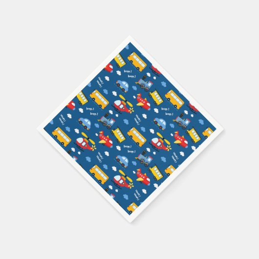 Cute Cartoon Vehicles Pattern  Serviette (Ecke)