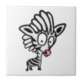 Cute Cartoon Zebra Fliese (Vorderseite)
