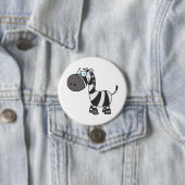 Cute Cartoon Zebra Funny Animal Character Button (Beispiel)