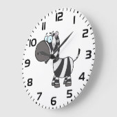 Cute Cartoon Zebra Funny Animal Character Große Wanduhr (Winkel)
