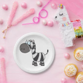 Cute Cartoon Zebra Funny Animal Character Pappteller (Party)