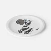 Cute Cartoon Zebra Funny Animal Character Pappteller (Schrägansicht)