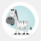 Cute Cartoon Zebra Runder Aufkleber (Vorderseite)