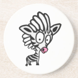 Cute Cartoon Zebra Sandstein Untersetzer
