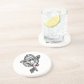 Cute Cartoon Zebra Sandstein Untersetzer (Seite)