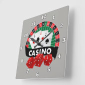 Cute Casino gameroom decor clock Quadratische Wanduhr (Winkel)