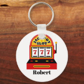 Cute casino slot machine add name schlüsselanhänger (Vorderseite)
