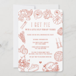 Cute Casual Friendsgiving Dinner Celebration Einladung