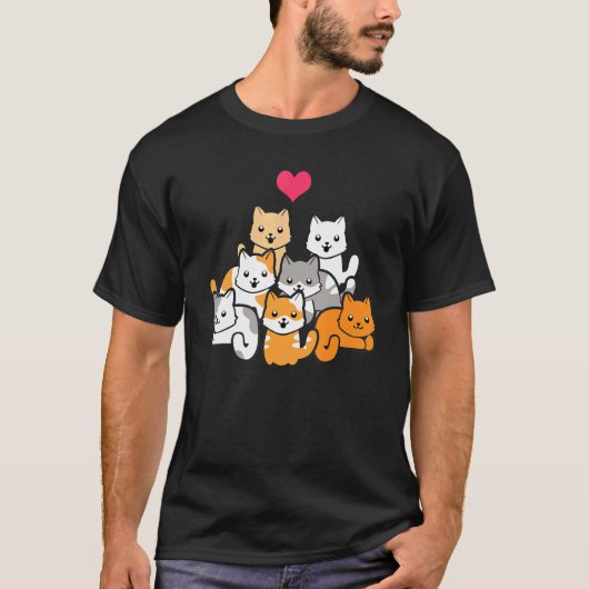 Cute Cat a bunch of cute cats T-Shirt (Vorderseite)