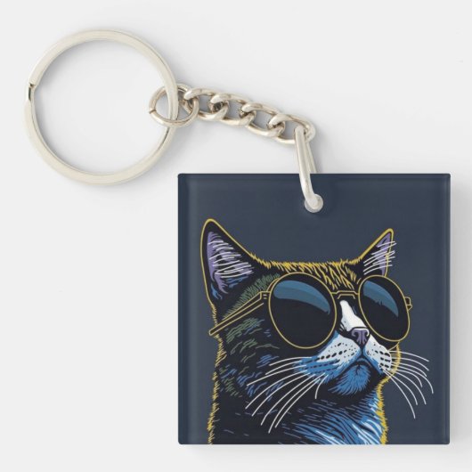 Cute Cat Acrylic Keychain Schlüsselanhänger (Vorderseite)