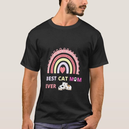 cute cat and best mom ever T-Shirt (Vorderseite)