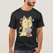 Cute Cat And Boba T-Shirt (Vorderseite)
