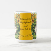 Cute Cat and Dog Sunflower Field Mug Kaffeetasse (Mittel)