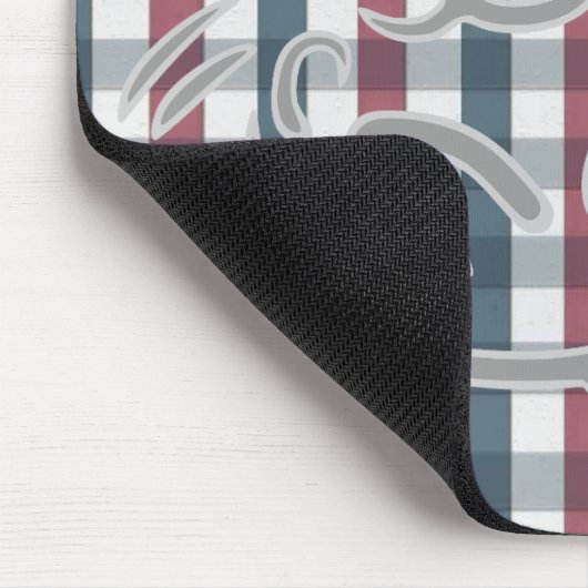 Cute Cat and Plaid Pattern Mousepad (Ecke)