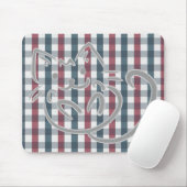 Cute Cat and Plaid Pattern Mousepad (Mit Mouse)