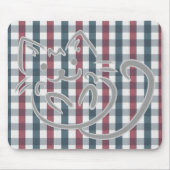 Cute Cat and Plaid Pattern Mousepad (Vorne)