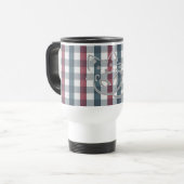 Cute Cat and Plaid Pattern Reisebecher (Vorderseite Links)