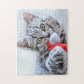 Cute Cat and Santa Claus Hat Puzzle (Vertikal)