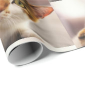 Cute Cat Animal PET Looking Up at You Geschenkpapier (Rolleneckpunkt)