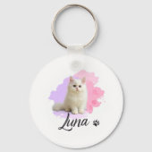 Cute Cat Artwork Kaychain – Luna Schlüsselanhänger (Rückseite)