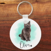 Cute Cat Artwork keychain – Gift for Animal Lovers Schlüsselanhänger (Rückseite)