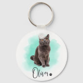 Cute Cat Artwork keychain – Gift for Animal Lovers Schlüsselanhänger (Rückseite)