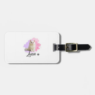 Cute Cat Artwork Luggage Tag – Luna Gepäckanhänger