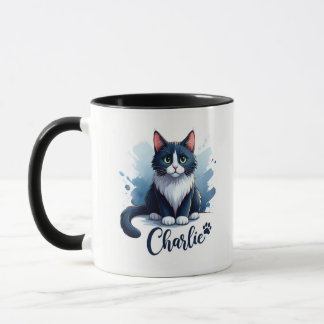 Cute Cat Artwork Mug – Gift for Animal Lovers Tasse