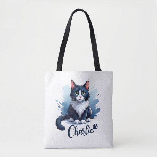Cute Cat Artwork Tote – Gift for Cat Lovers Tasche (Vorderseite)