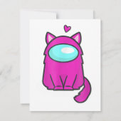 Cute Cat Astronaut, Among me or us, Nerdy Girl Gam Einladung (Rückseite)