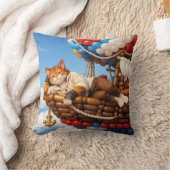 Cute Cat Balloon Adventure Kids Pillow Decor Kissen (Decke)