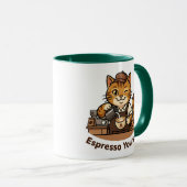 Cute Cat Barista Tasse (VorderseiteRechts)