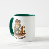 Cute Cat Barista Tasse (Vorderseite Links)