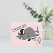 Cute Cat Baron Pun Illustration | "Milkaholic" Postkarte (Stehend Vorderseite)