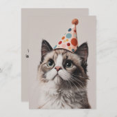 Cute Cat Birthday Card (Vorne/Hinten)